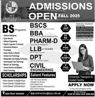 Admission notice for Muslim Youth University | MY University